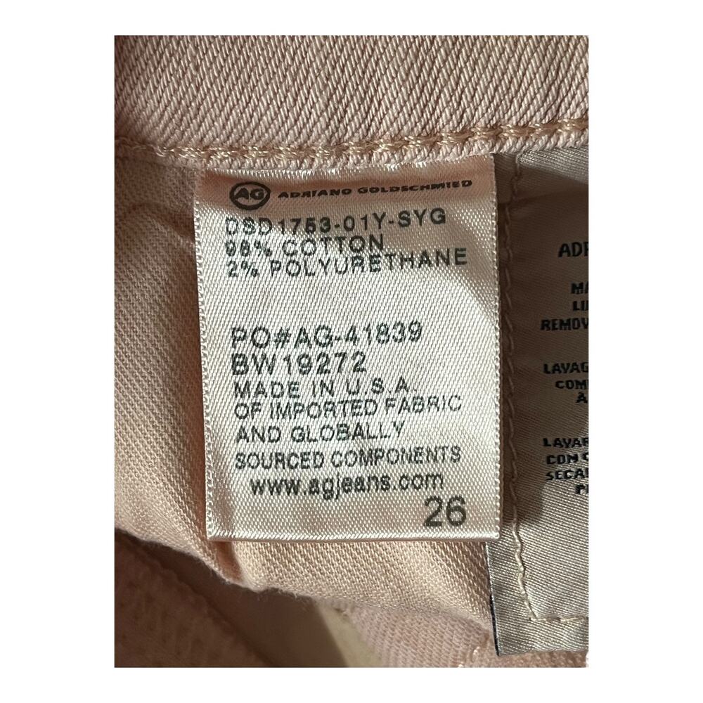 AG Adriano Goldschmied jeans The Isabelle high rise straight crop pink size 26 - Picture 6 of 7